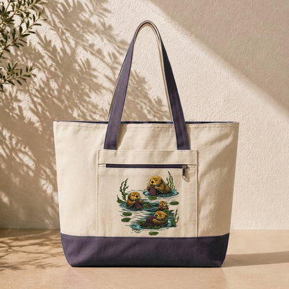 Otter Family Tote Bag