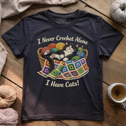 Never Crochet Alone Cat T-shirt