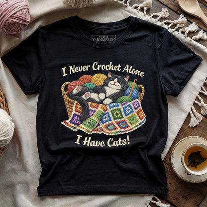 Never Crochet Alone Cat T-shirt