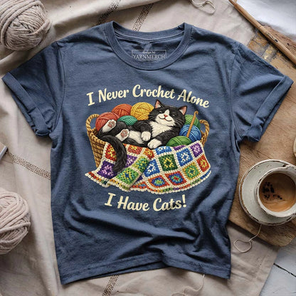 Never Crochet Alone Cat T-shirt