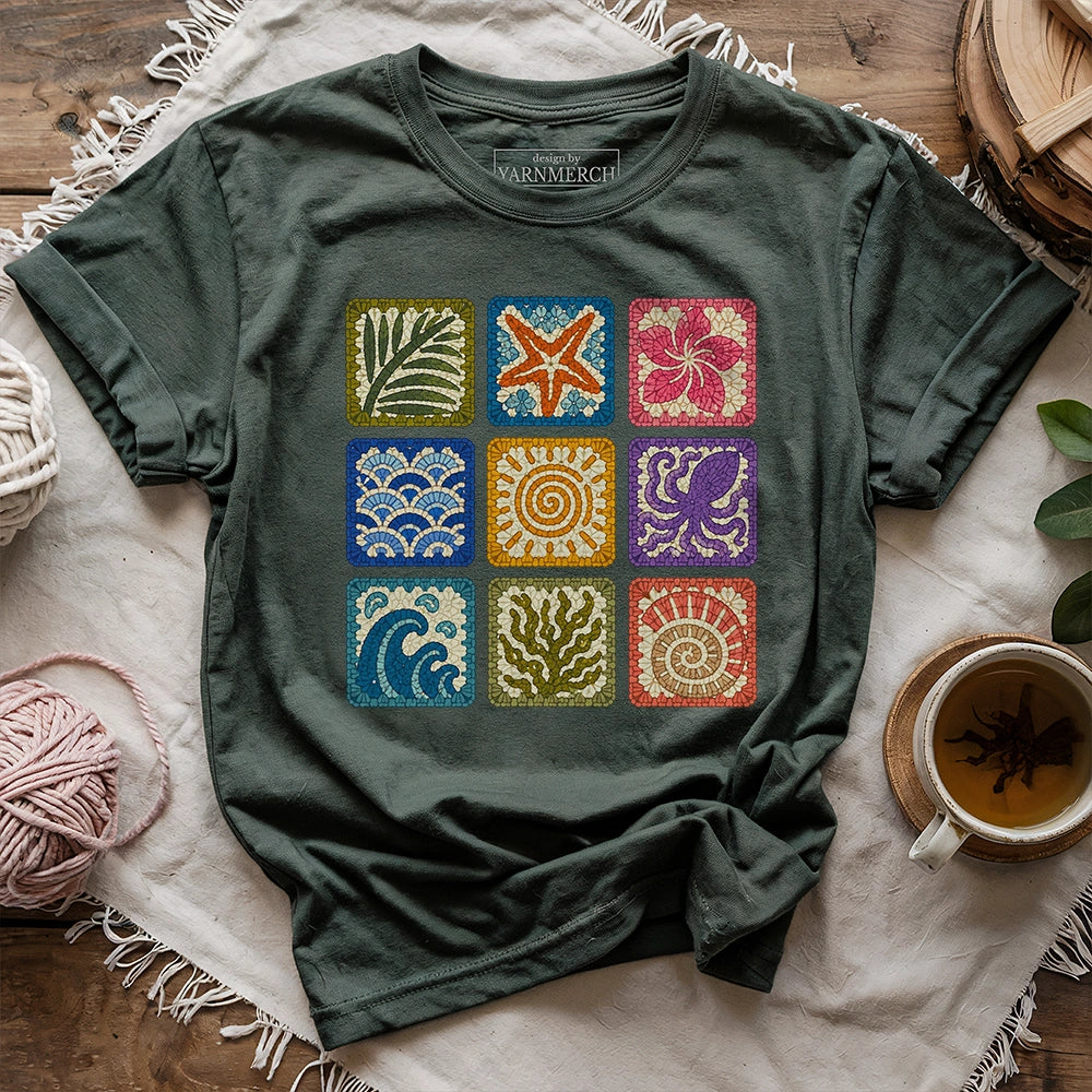 Ocean Breeze Granny Squares T-shirt