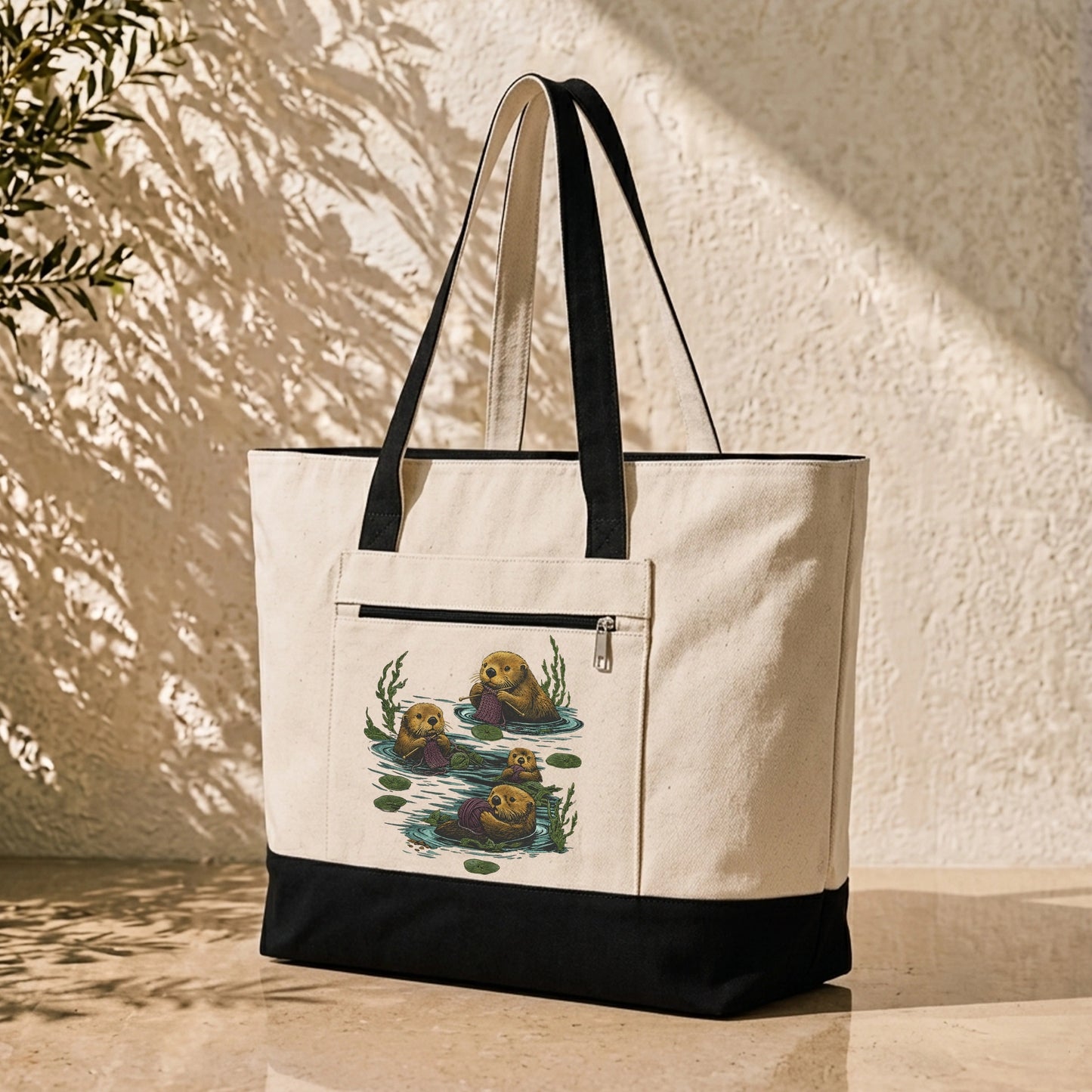 Otter Family Tote Bag