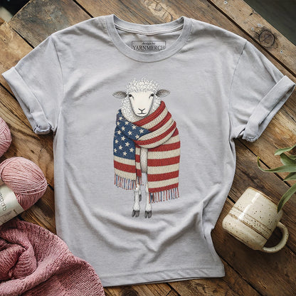Patriotic Knitting Sheep T-shirt