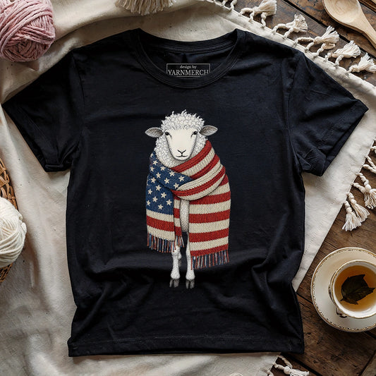 Patriotic Knitting Sheep T-shirt
