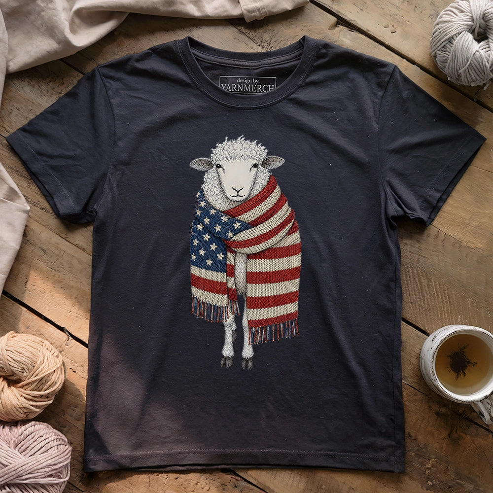 Patriotic Knitting Sheep T-shirt