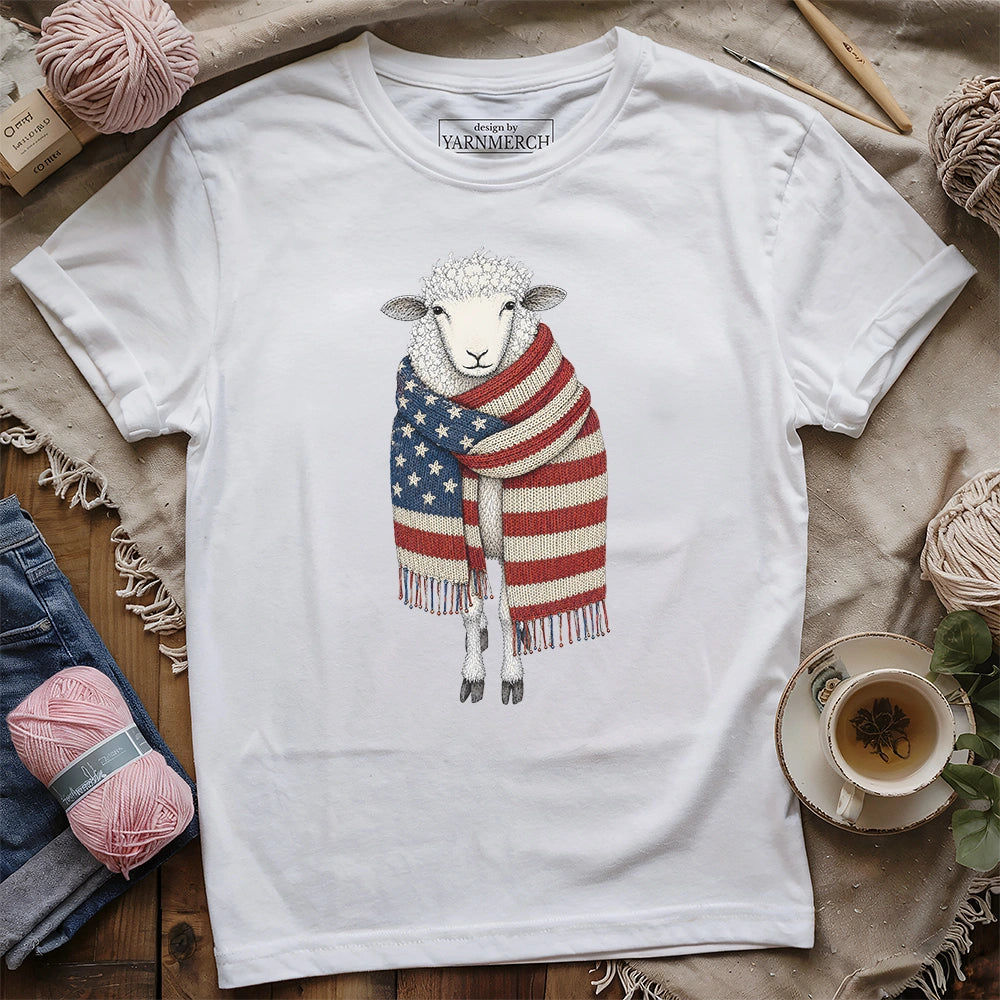 Patriotic Knitting Sheep T-shirt
