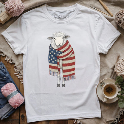 Patriotic Knitting Sheep T-shirt