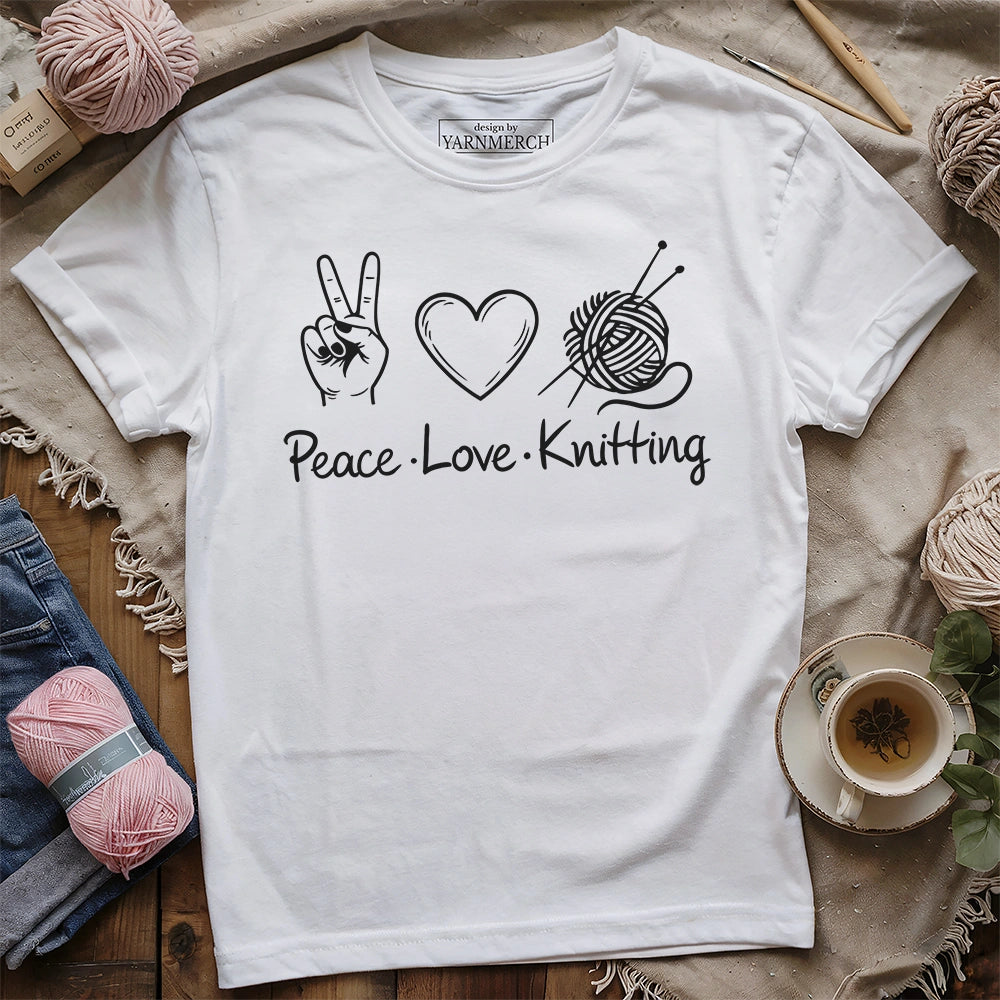 Peace Love Knitting T-shirt
