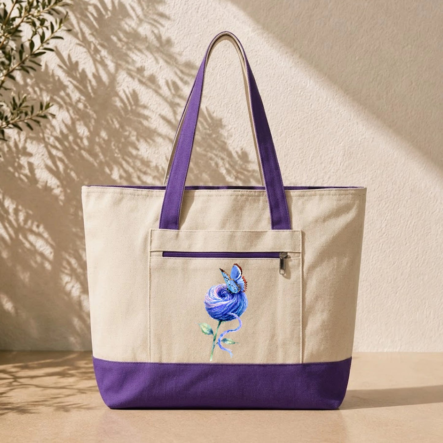 Floral Butterfly Tote Bag