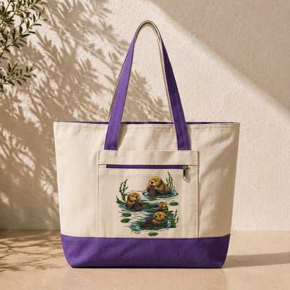 Otter Family Tote Bag