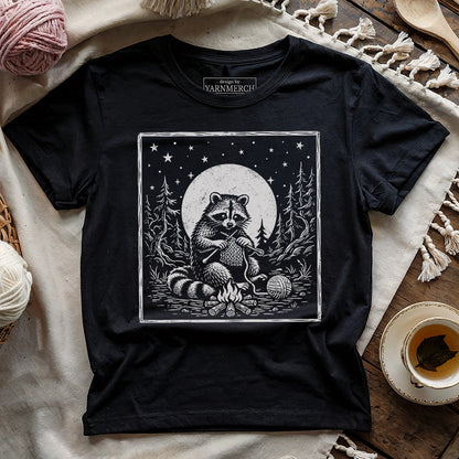 Racoon Knitter Moon T-shirt