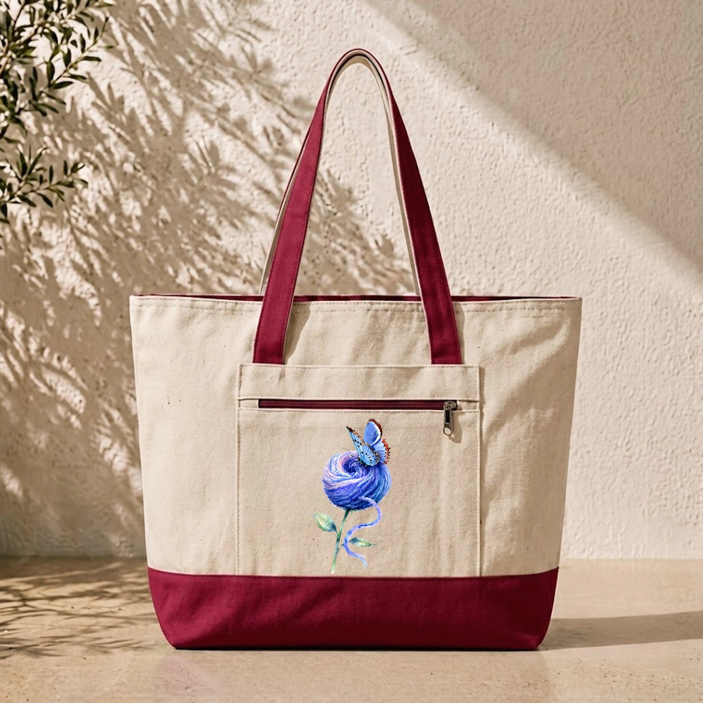 Floral Butterfly Tote Bag