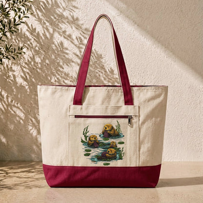 Otter Family Tote Bag