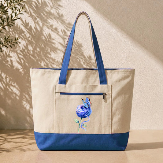 Floral Butterfly Tote