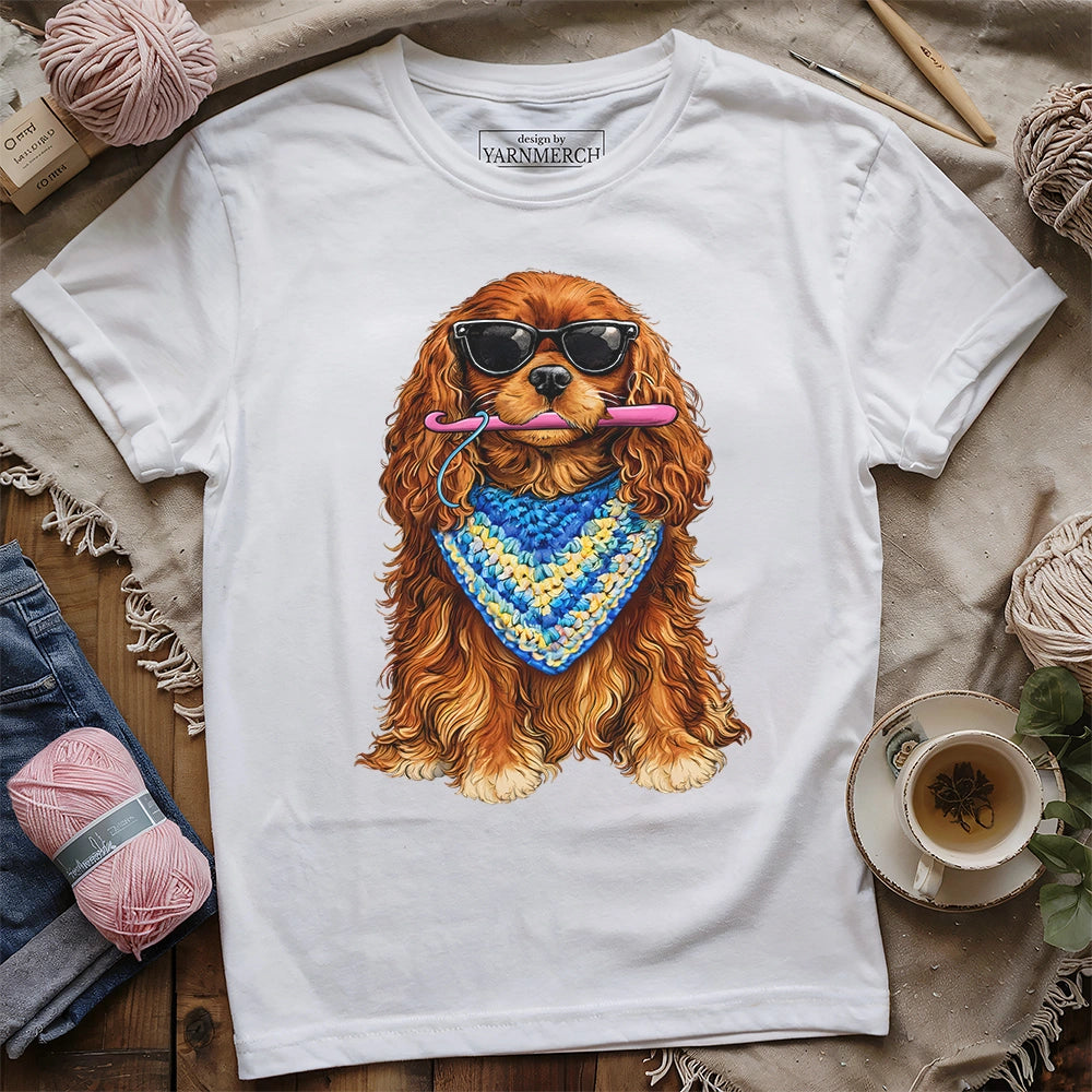 Ruby Cavalier Crocheting T-shirt