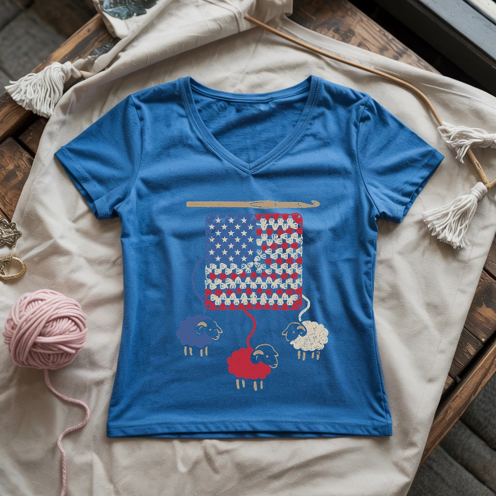 America Granny Flock Lady V-neck
