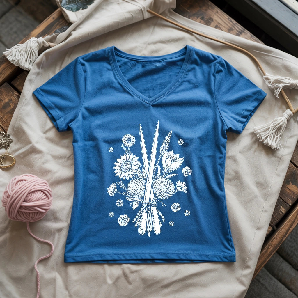 Bouquet of Stitches Lady V-neck