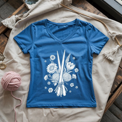Bouquet of Stitches Lady V-neck