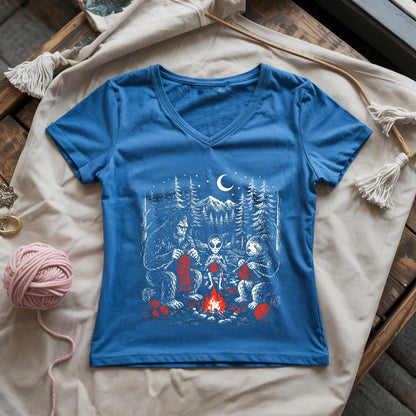Campfire Vintage Knitting Lady V-neck