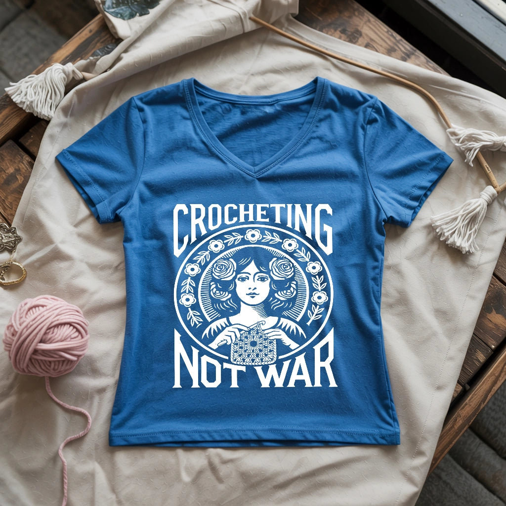 Crocheting Not War Lady V-neck