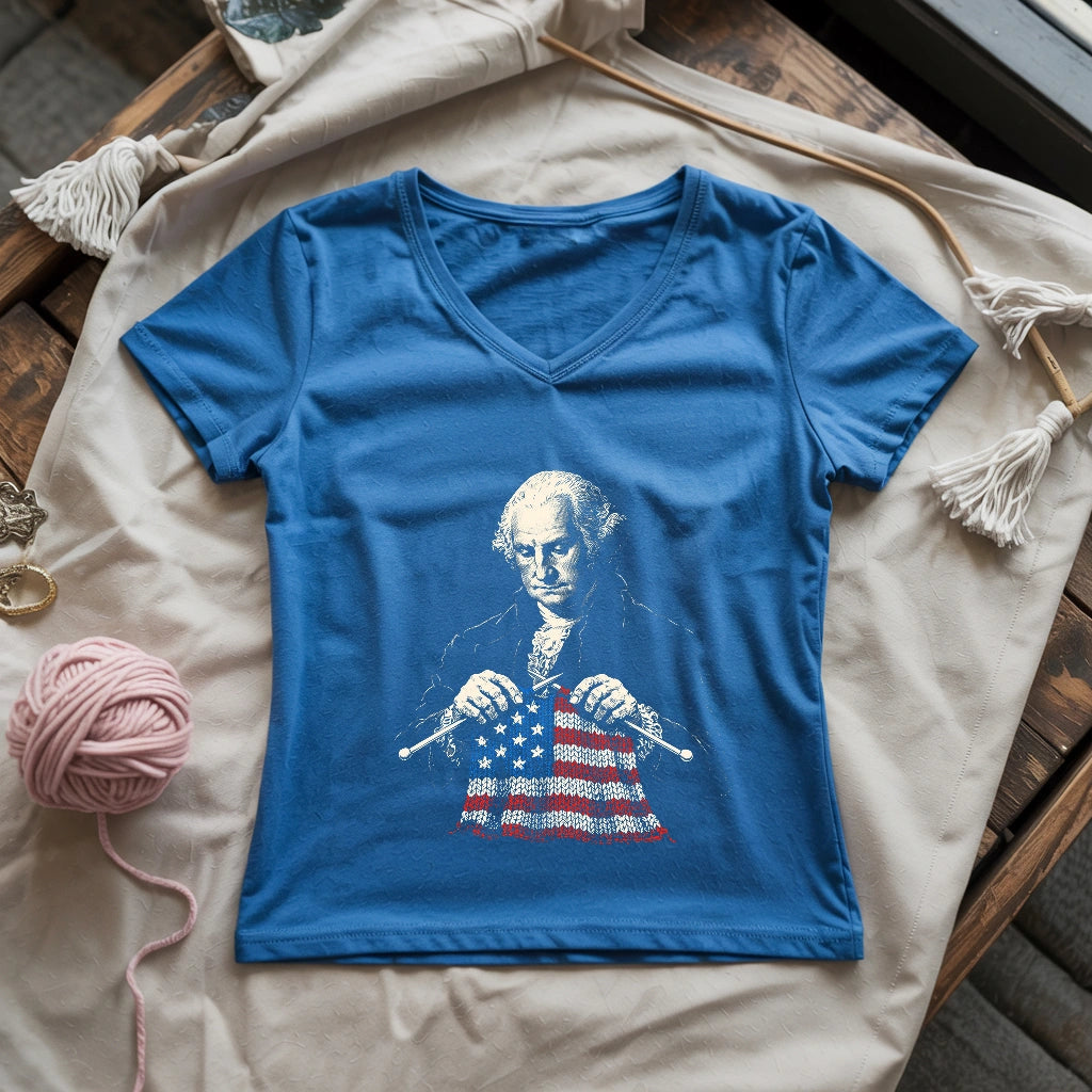 George Knitting America Lady V-neck