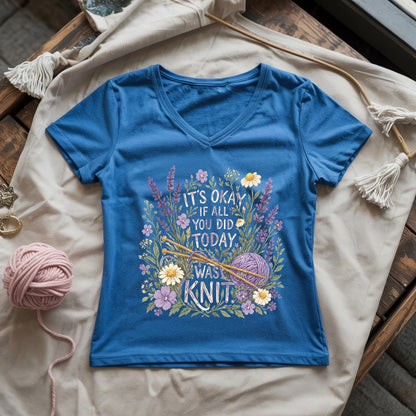 If All You Did Was Knit Lady V-neck