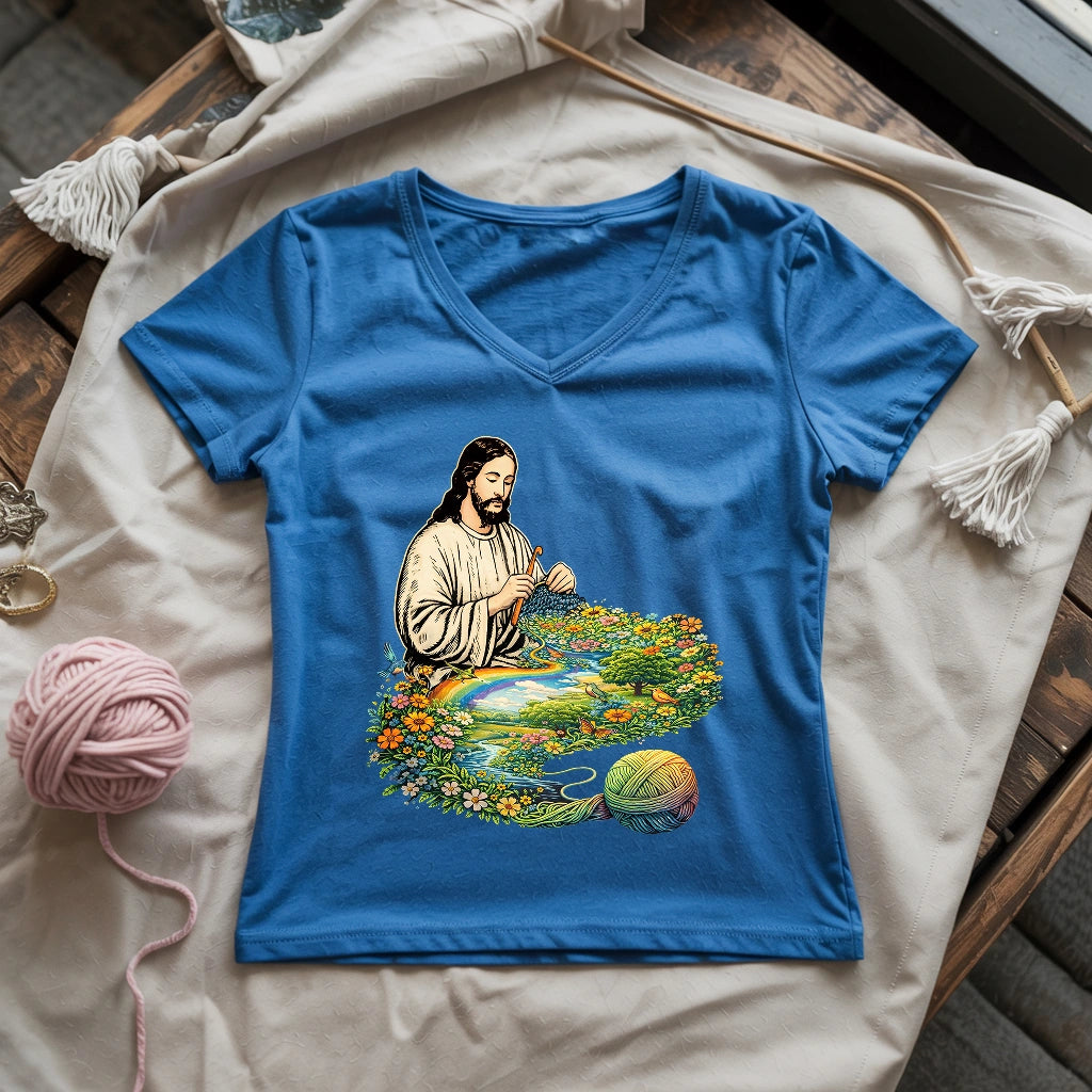 Jesus Crochet Life Lady V-neck