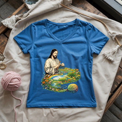 Jesus Crochet Life Lady V-neck