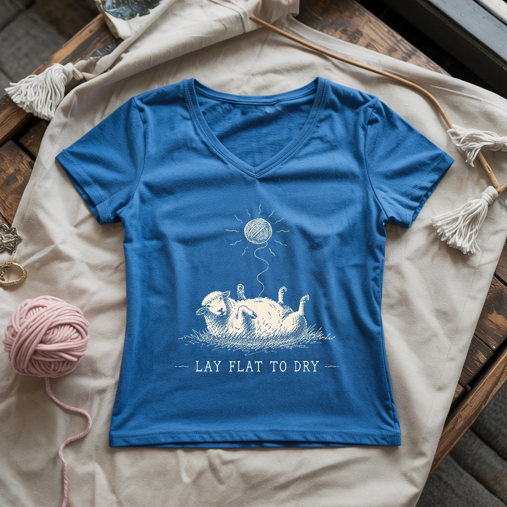 Lay Flat To Dry Sheep Lady V-neck