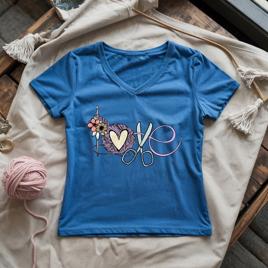 Love Crocheting Lady V-neck