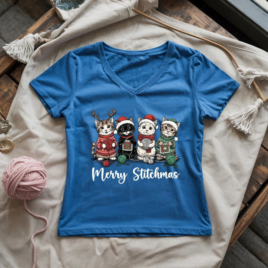 Merry Stitchmas Lady V-neck