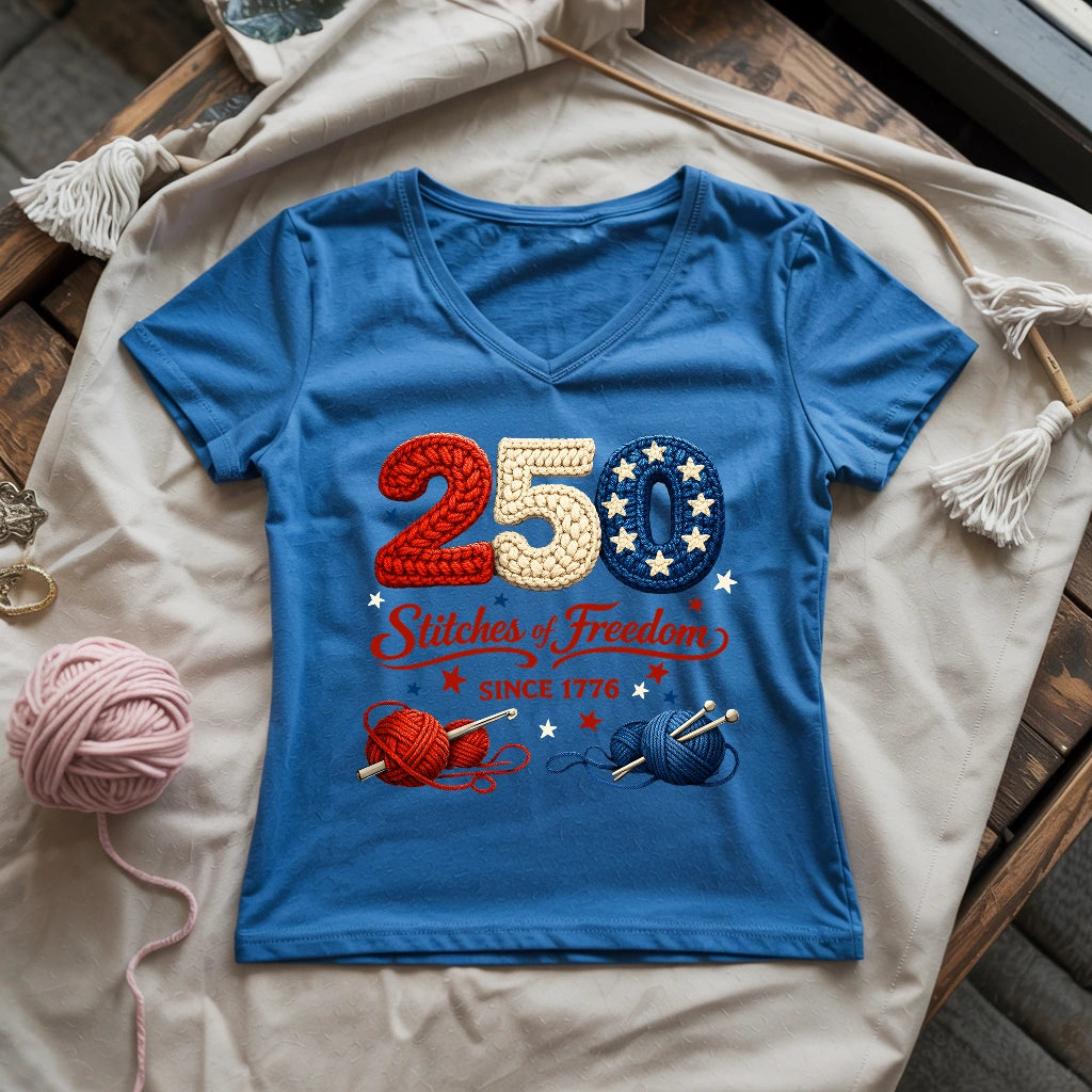 Stitches of Freedom Lady V-neck