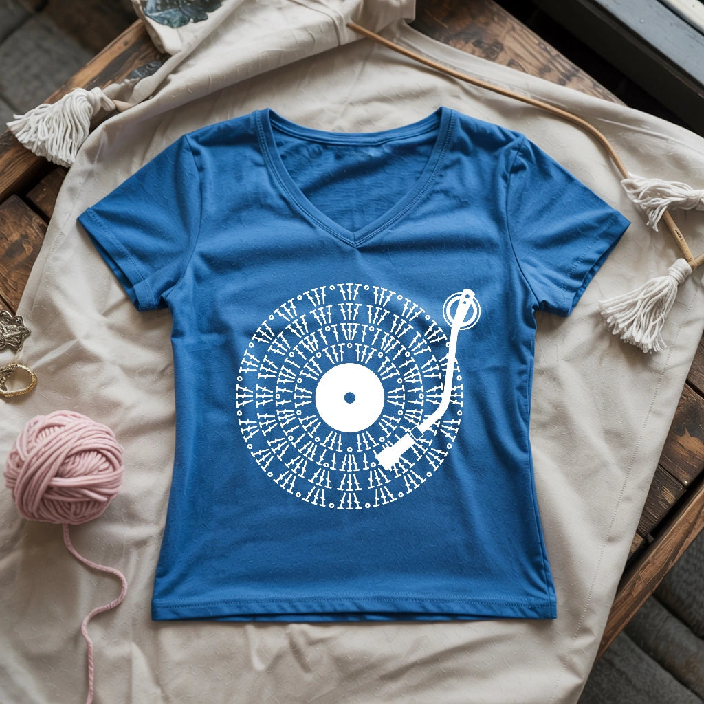 Vinyl Chart Lady V-neck