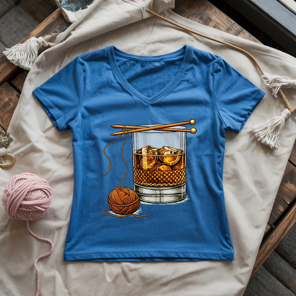 Whiskey And Yarn Lady V-neck
