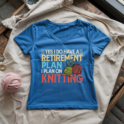 Retirement Plan Lady V-neck