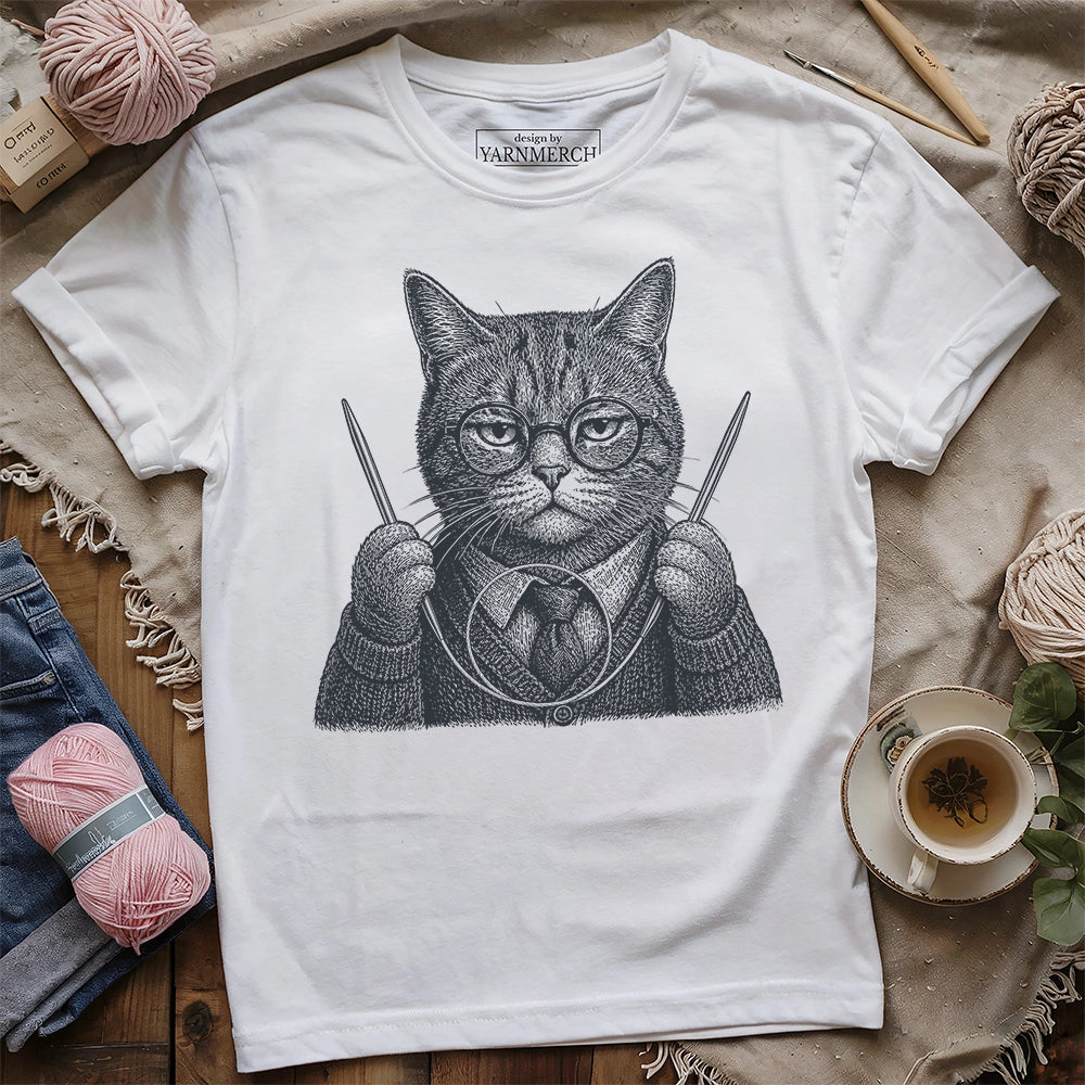 Vintage Circular Needle Cat T-shirt