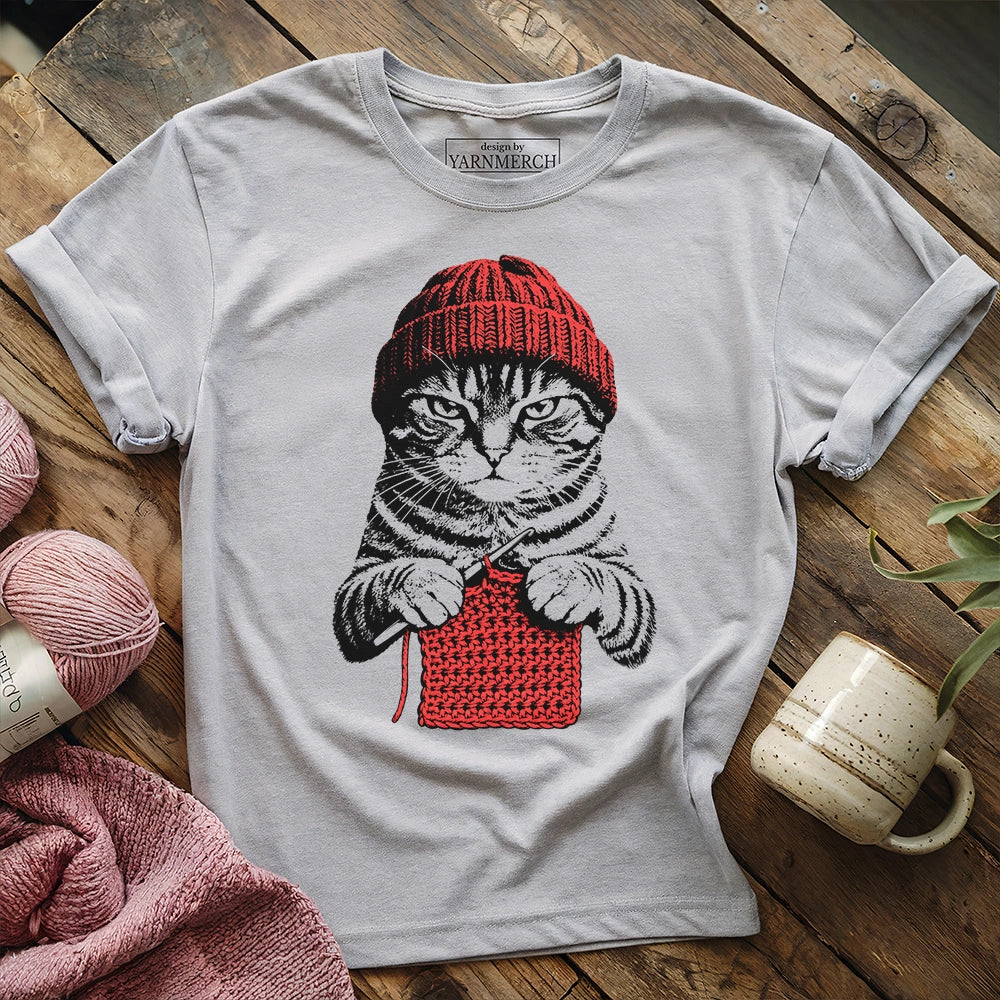 Vintage Crochet Cat T-shirt