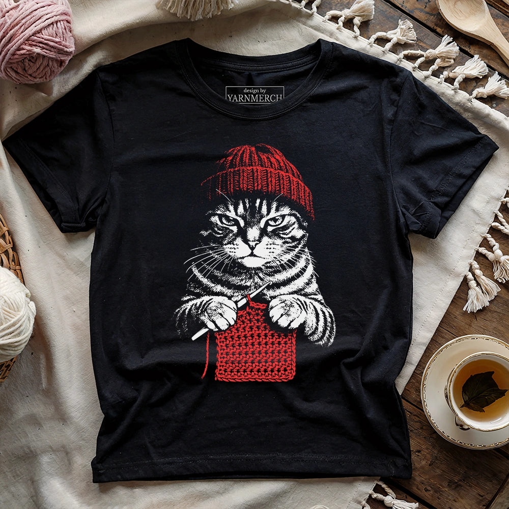 Vintage Crochet Cat T-shirt