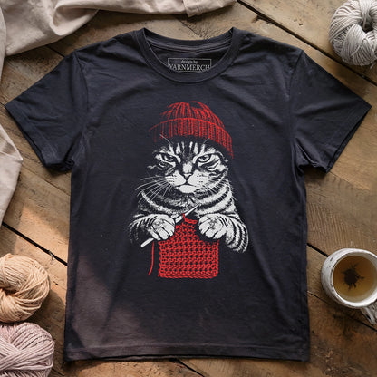 Vintage Crochet Cat T-shirt