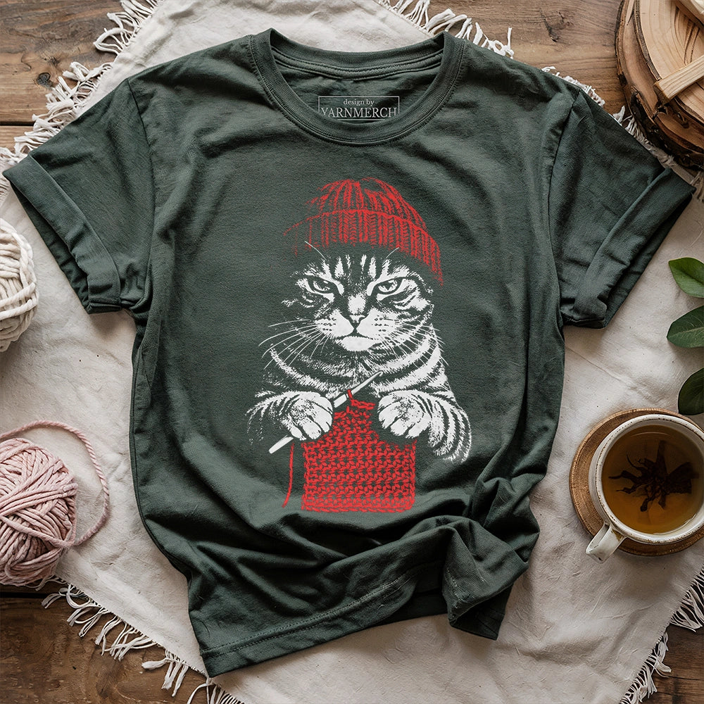 Vintage Crochet Cat T-shirt