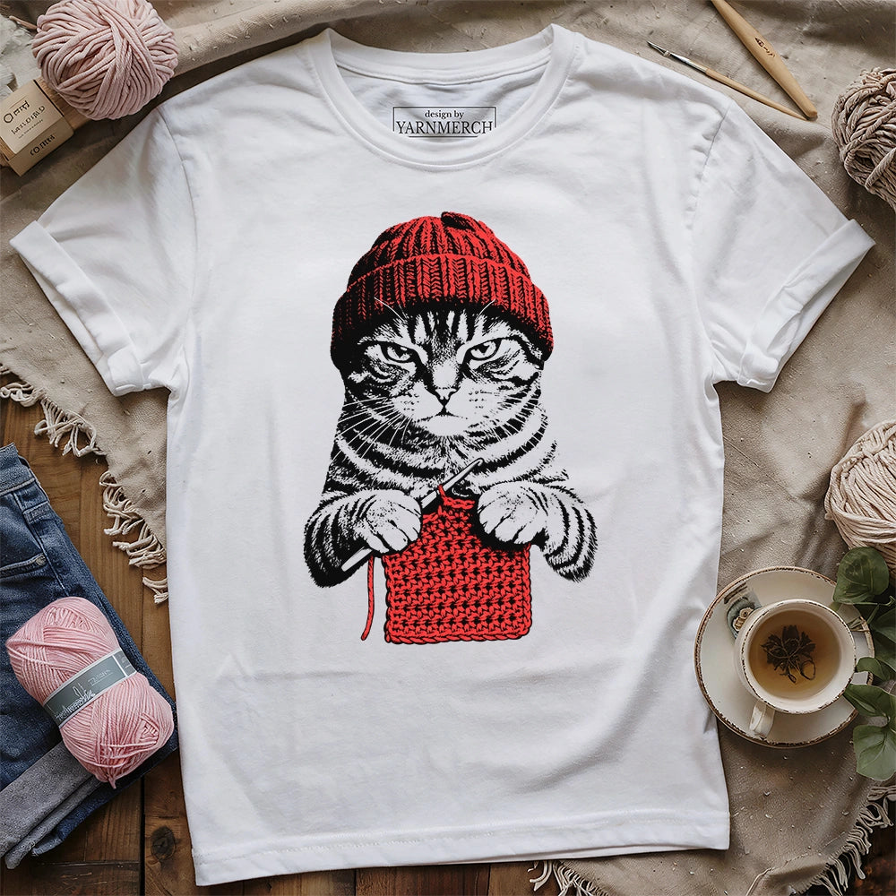 Vintage Crochet Cat T-shirt