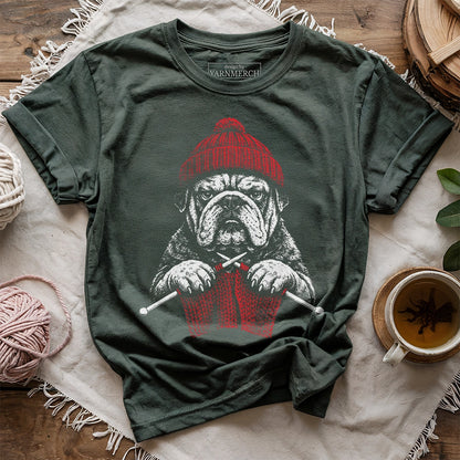 Vintage Knitting Bulldog T-shirt