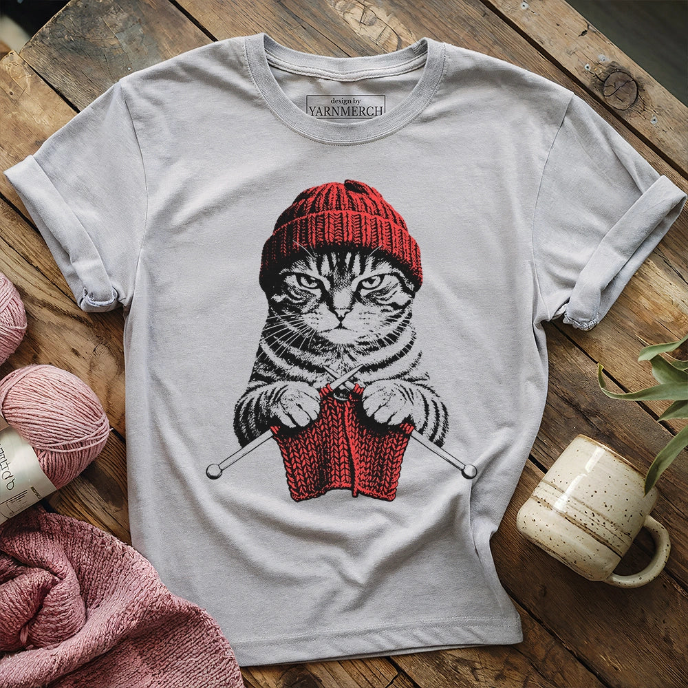 Vintage Knitting Cat T-shirt