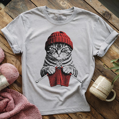 Vintage Knitting Cat T-shirt