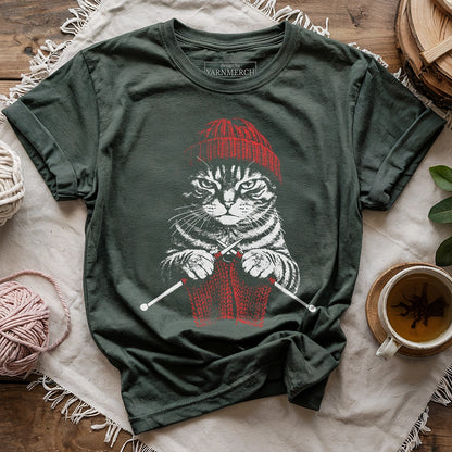Vintage Knitting Cat T-shirt