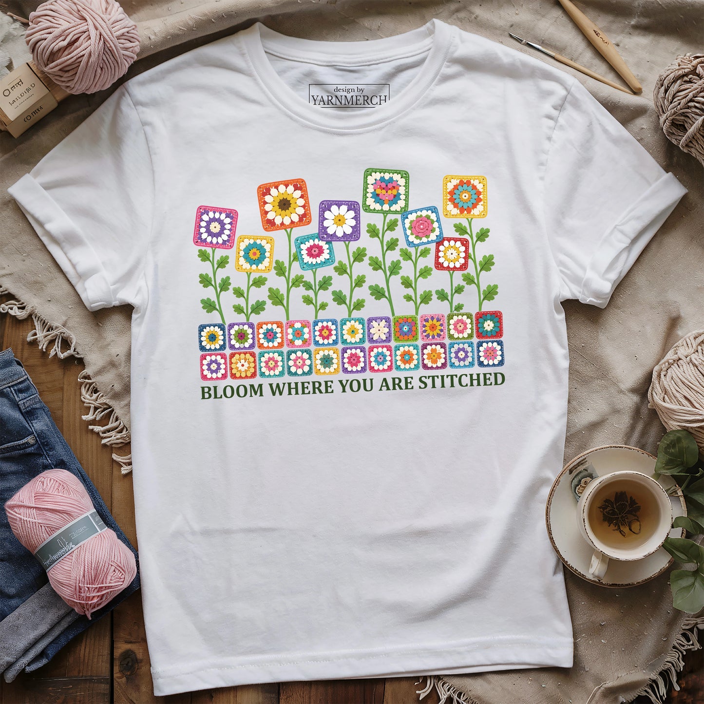 Bloom Where You Are Stitched T-shirt