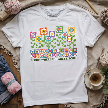 Bloom Where You Are Stitched T-shirt