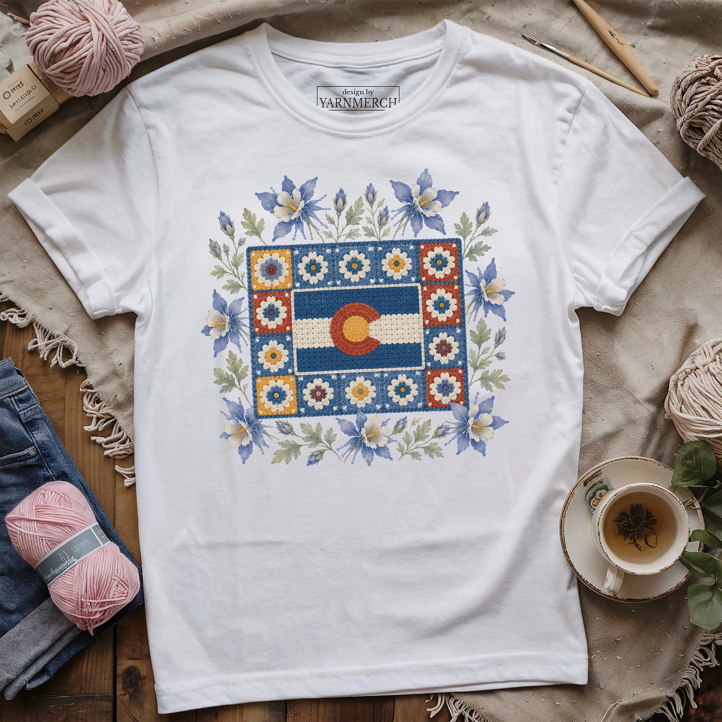 Colorado In Granny Squares T-shirt
