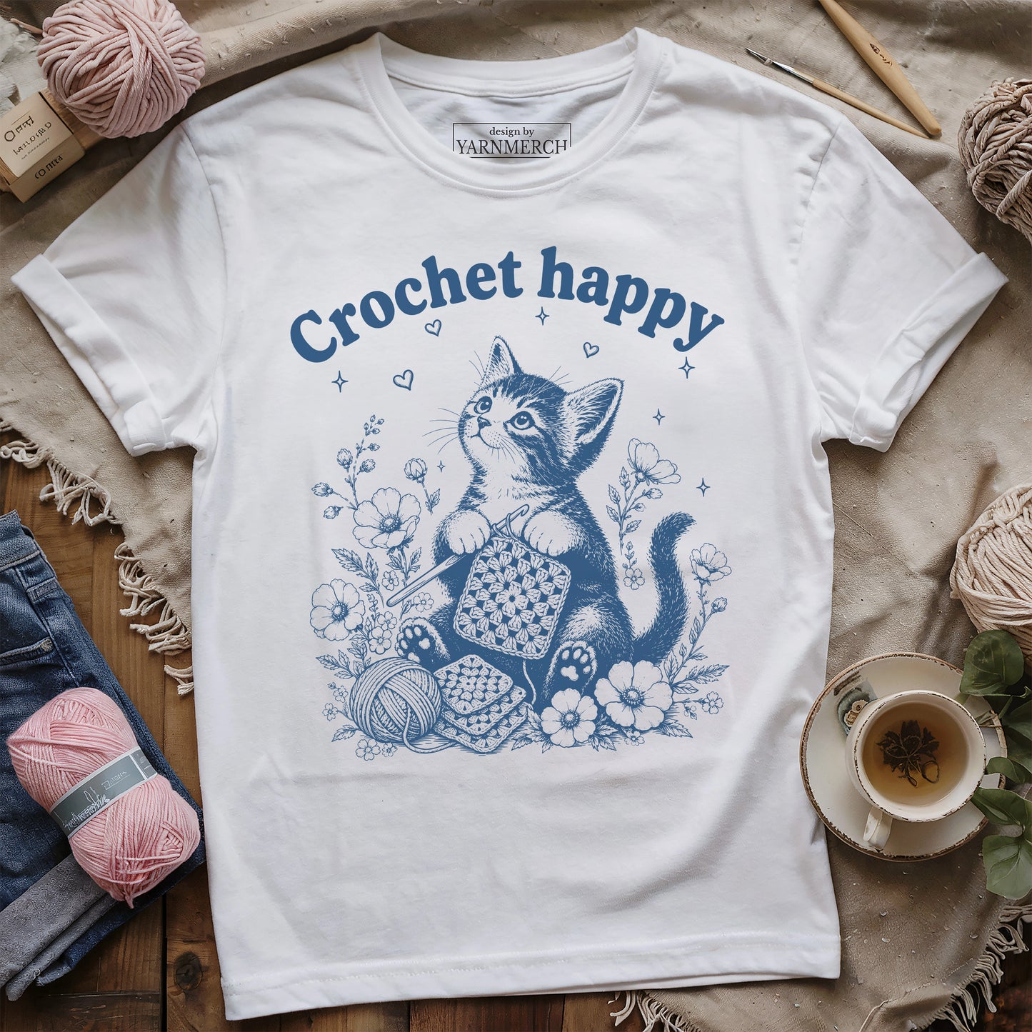 Crochet Happy T-shirt