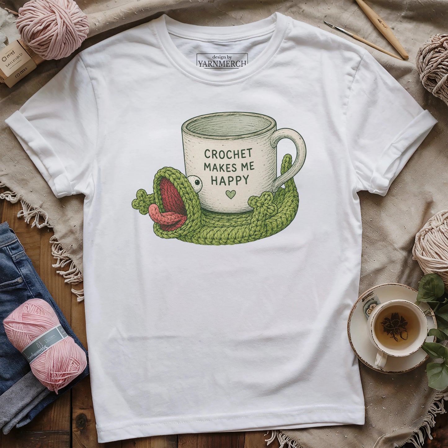 Crochet Makes Me Happy T-shirt